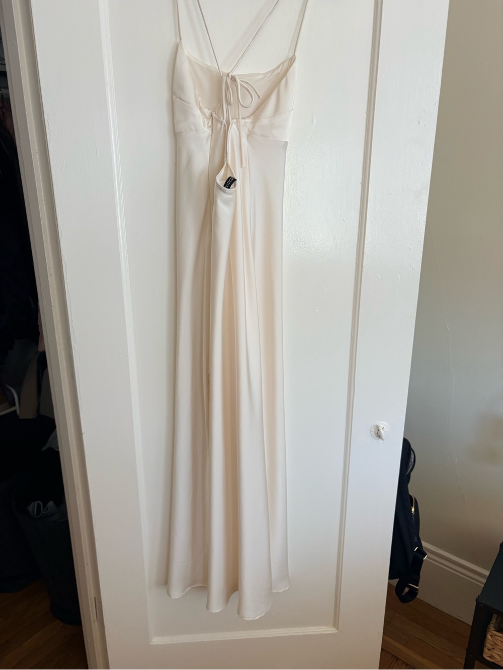 H&M Minimal White Slip Maxi Dress with slit - Picture 8 of 9